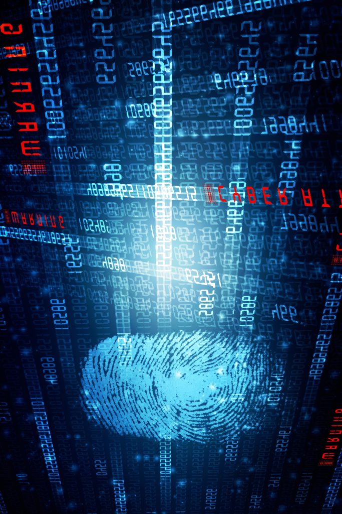 Fingerprint Scanning Technology Concept 2d Illustration Forensic Accountant North London